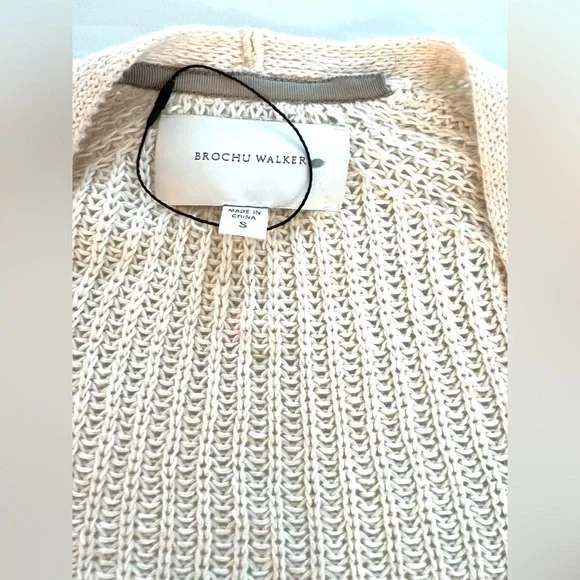 Brochu Walker Linen Open Knit Cardigan – CreamSize SNew